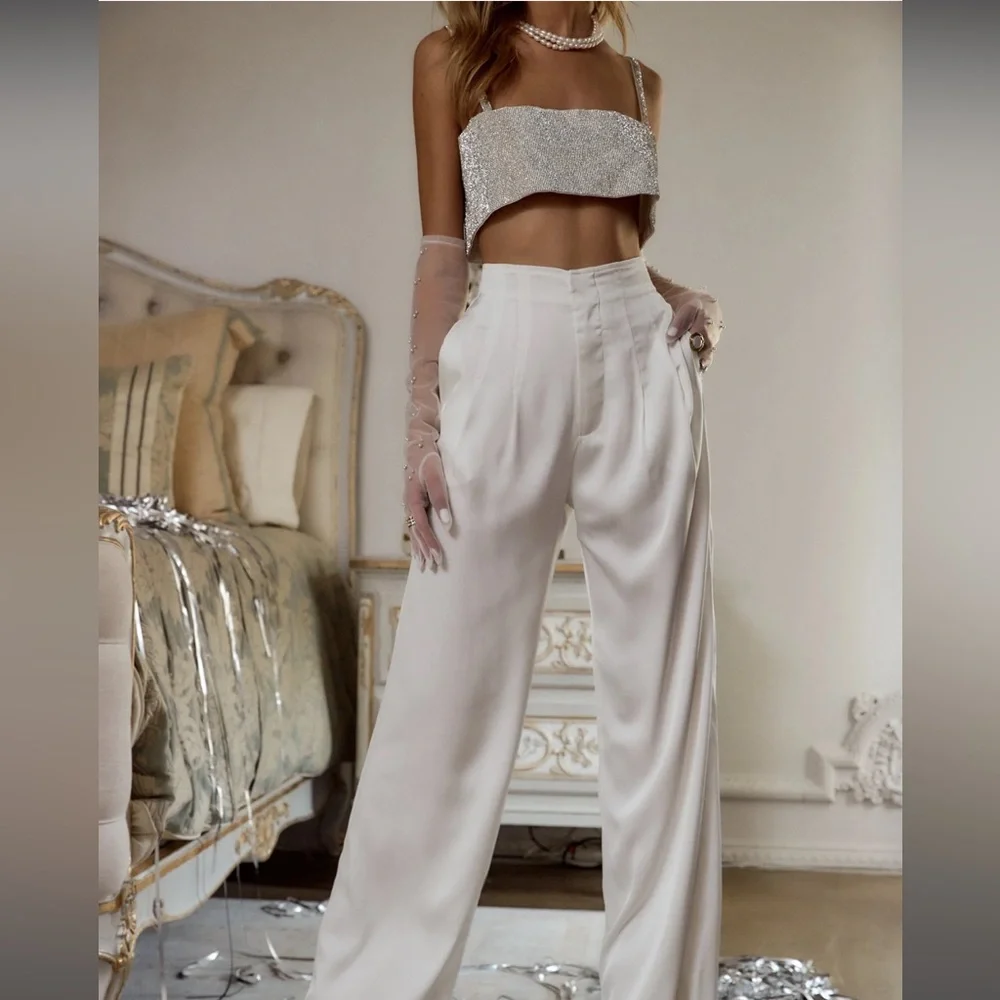 🦋 Silver Metallic festival mesh  Crop Top - Picture 5 of 5